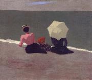 Felix Vallotton on the beach oil